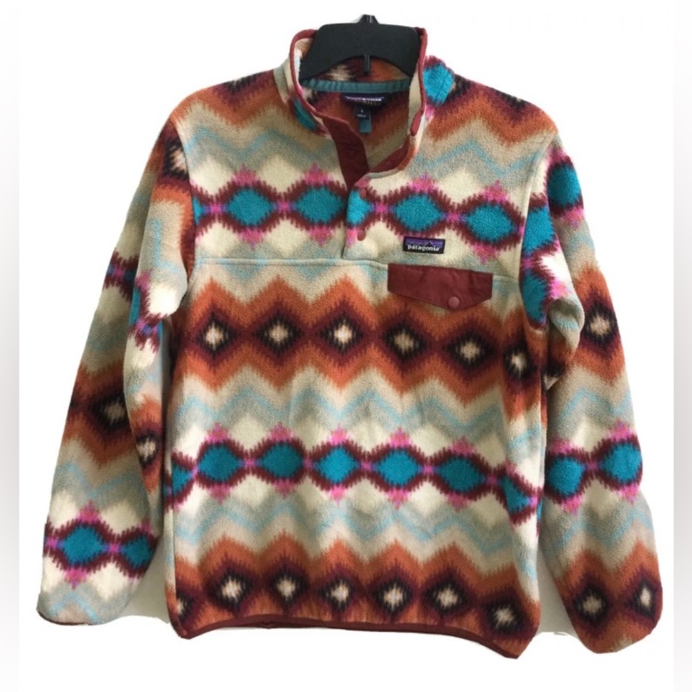 Patagonia Synchilla Snap T Fleece Pullover Southwestern print size small